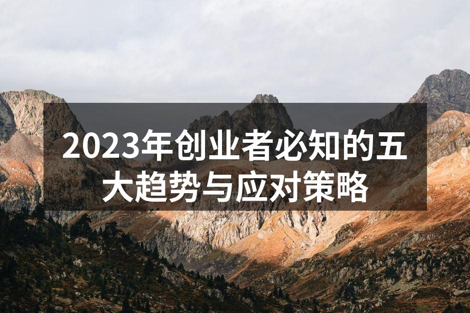 2023年创业者必知的五大趋势与应对策略